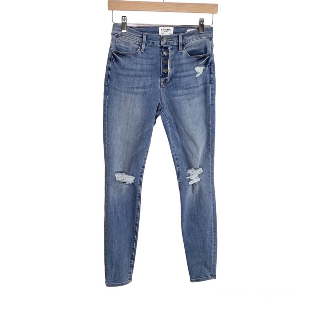 Frame Denim Le High Skinny Jeans Size 28 Button Fly